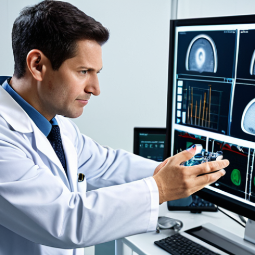 A professional biomedical engineer, fully clothed in a modest lab coat over a professional dress shirt, meticulously interacting with an advanced haptic feedback surgical simulator in a clean, modern research laboratory. Their hands are precisely manipulating robotic controls, demonstrating intricate tactile feedback. The scene is bathed in soft, professional studio lighting, emphasizing the high-tech equipment and the engineer's focused expression. The image should feature perfect anatomy, correct proportions, natural pose, well-formed hands, proper finger count, and natural body proportions. This is a safe for work, appropriate content, and family-friendly image, showcasing cutting-edge medical technology.