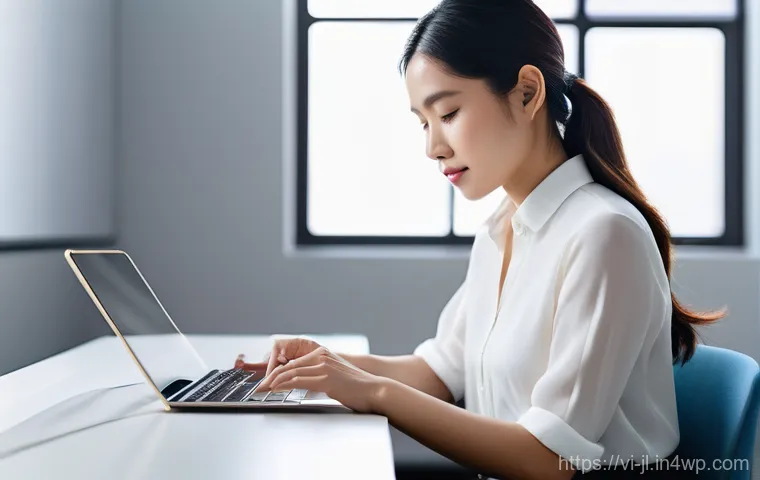 햅틱 인터페이스의 비용 효율성 - **Prompt:** A young Vietnamese woman, in her mid-20s, is seated at a sleek desk in a modern, sun-dre...