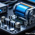 Home 19 햅틱 장치의 기술적 구성 요소 - A highly detailed close-up of a modern haptic device showcasing its vibration motor components, incl...
