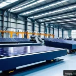 Home 18 햅틱 기술의 환경적 영향 - A futuristic Vietnamese factory interior powered by renewable energy sources like solar panels and w...